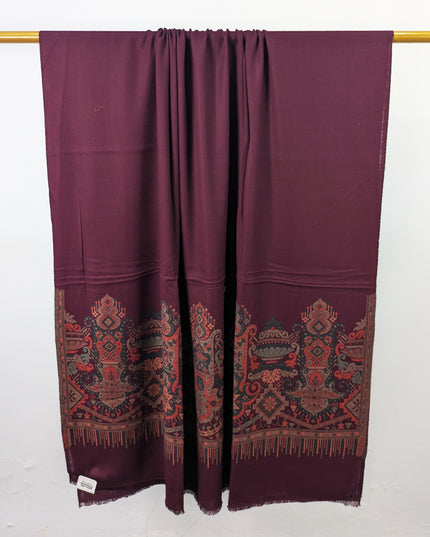 Luxury Wool Pashmina with Kani 2 Side Border Work Shawl