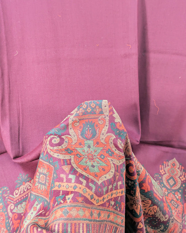 Luxury Wool Pashmina with Kani 2 Side Border Work Shawl