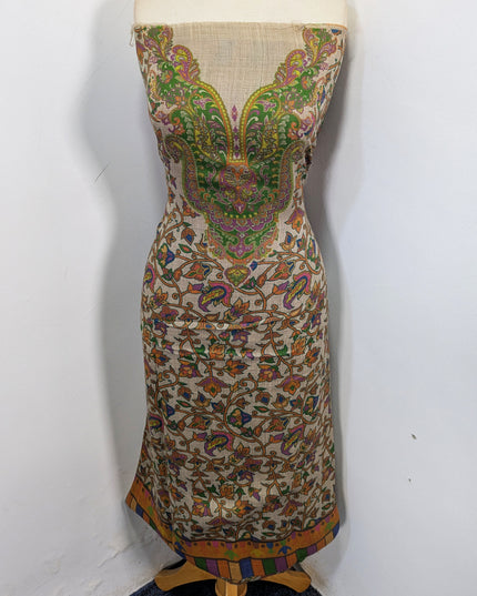Exclusive Wool Pashmina with Kalamkari Work 3Pc Unstitched