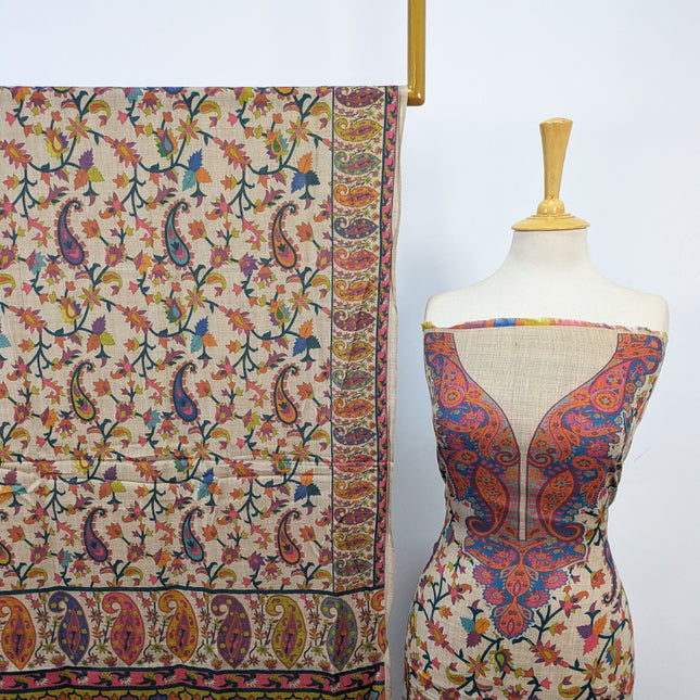 Premium Wool Pashmina with Kalamkari Work 3Pc Unstitched