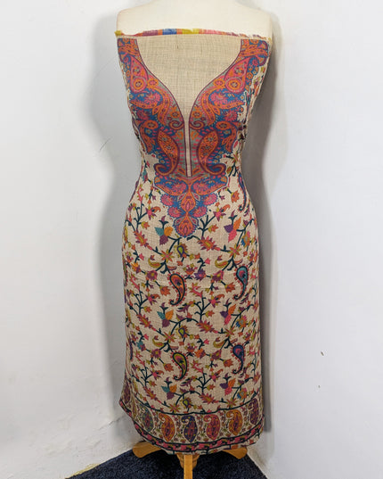Premium Wool Pashmina with Kalamkari Work 3Pc Unstitched