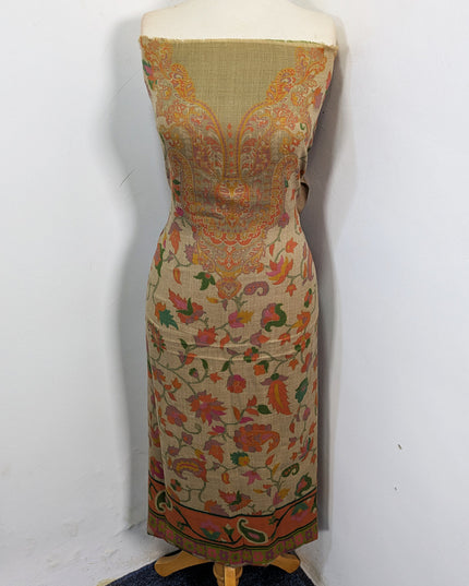 Exquisite Wool Pashmina with Kalamkari Work 3Pc Unstitched
