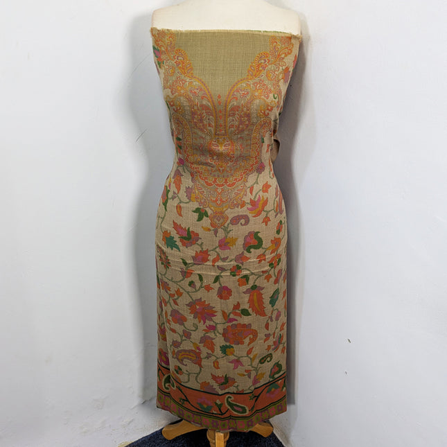 Exquisite Wool Pashmina with Kalamkari Work 3Pc Unstitched