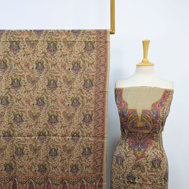Luxury Wool Pashmina with Kalamkari Work 3Pc Unstitched