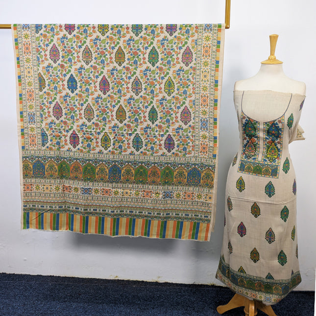 Premium Wool Pashmina with Kalamkari Work 3Pc Unstitched