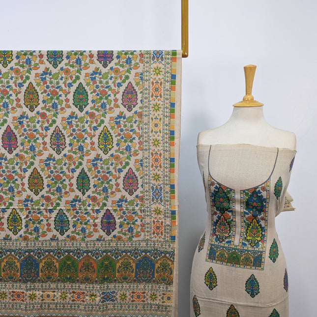Premium Wool Pashmina with Kalamkari Work 3Pc Unstitched