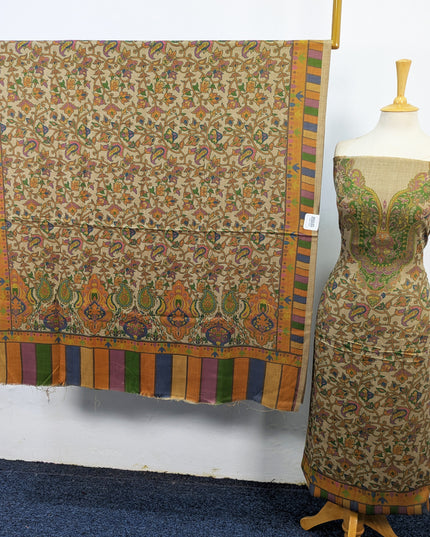 Exclusive Wool Pashmina with Kalamkari Work 3Pc Unstitched