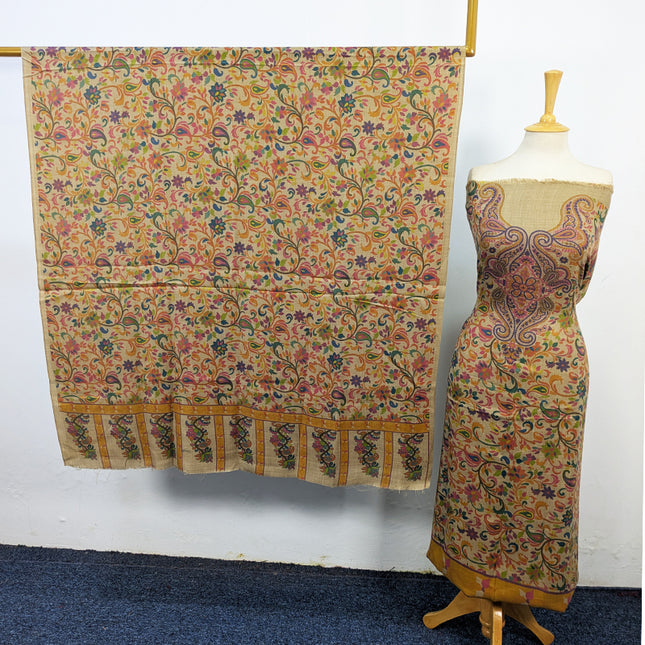 Exclusive Wool Pashmina with Kalamkari Work 3Pc Unstitched