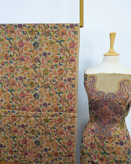 Exclusive Wool Pashmina with Kalamkari Work 3Pc Unstitched