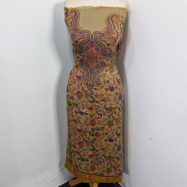Exclusive Wool Pashmina with Kalamkari Work 3Pc Unstitched