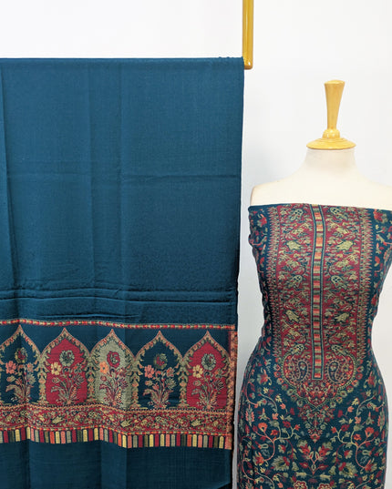 Luxury Wool Pashmina with Zari Kani Work 3Pc Unstitched