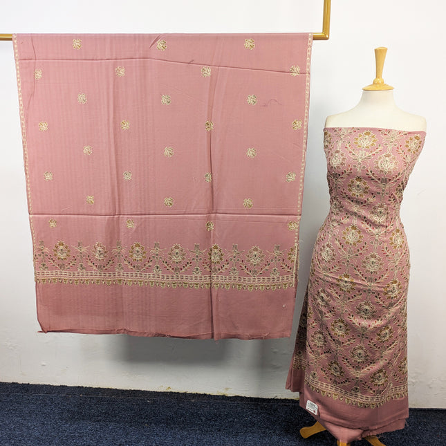 Pure Wool Pashmina with Indian Karhai Work 3Pc Unstitched