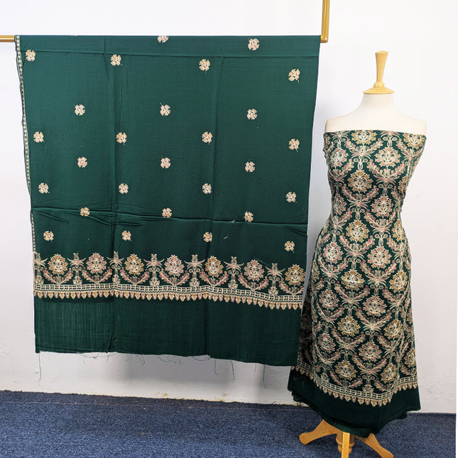 Pure Wool Pashmina with Indian Karhai Work 3Pc Unstitched