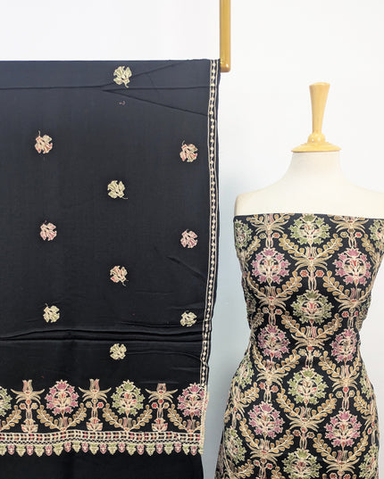 Pure Wool Pashmina with Indian Karhai Work 3Pc Unstitched