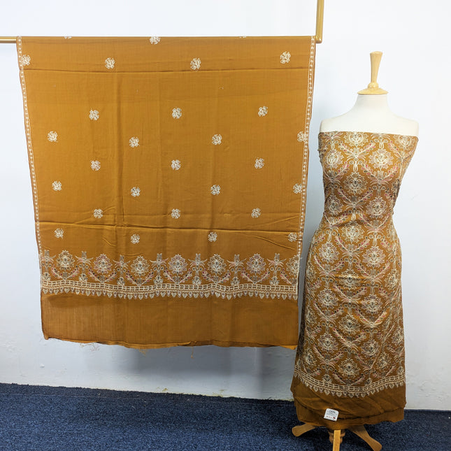 Pure Wool Pashmina with Indian Karhai Work 3Pc Unstitched