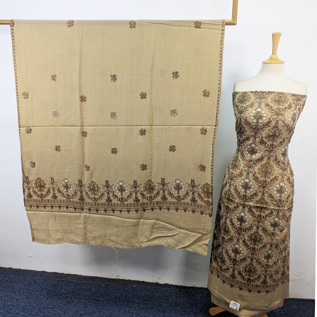 Pure Wool Pashmina with Indian Karhai Work 3Pc Unstitched