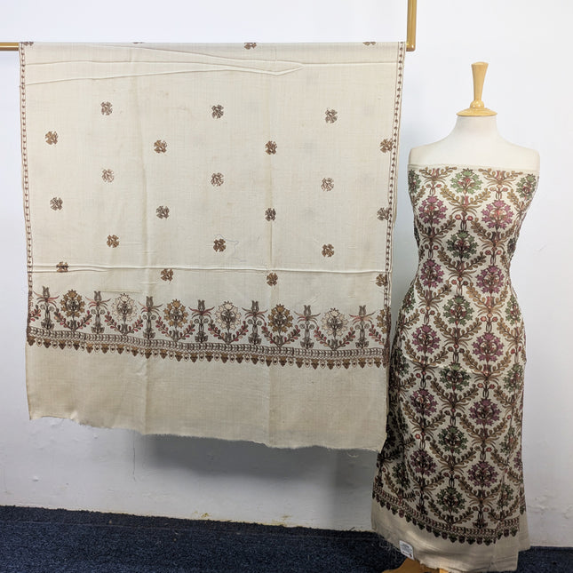 Pure Wool Pashmina with Indian Karhai Work 3Pc Unstitched