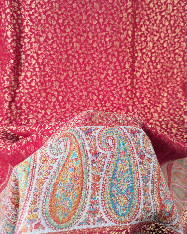 Exquisite Pure Indian Kani Wool Pashmina Shawl (Baraat Special)