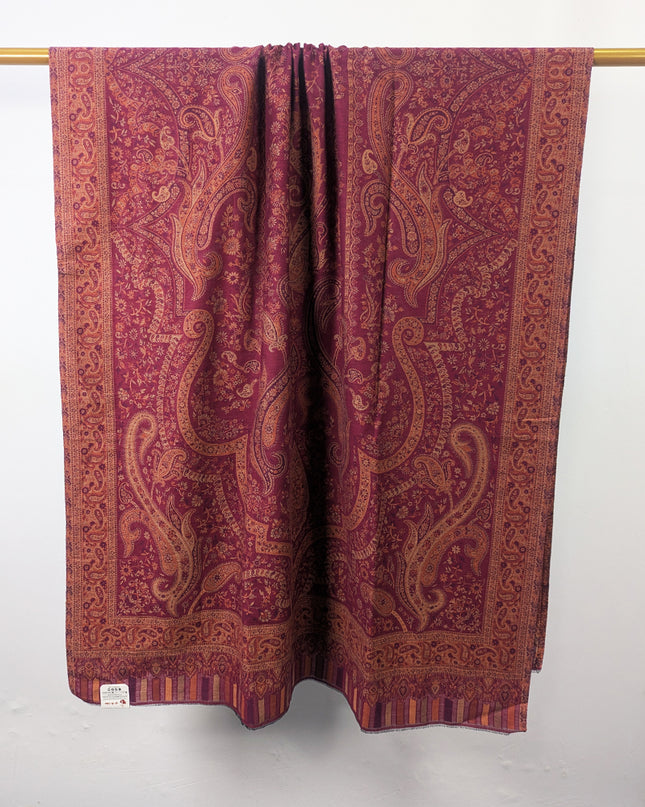 Premium Pure Indian Kani Wool Pashmina Shawl (Ready To Wear)