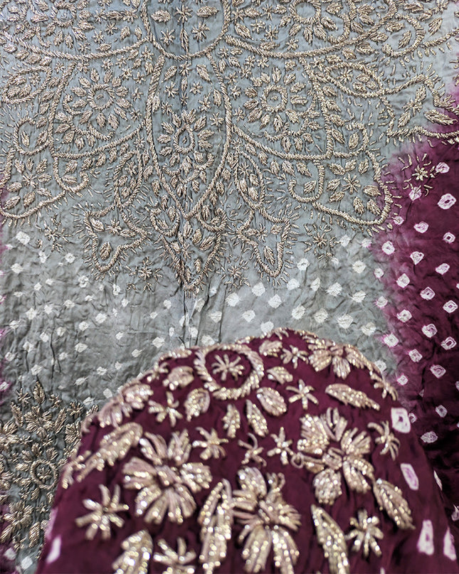 Premium Silk with Handmade Chunnri & Gotta Work Dupatta