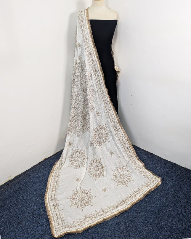 Fancy Silk with Handmade Gotta Work Dupatta (Ready to Dye)
