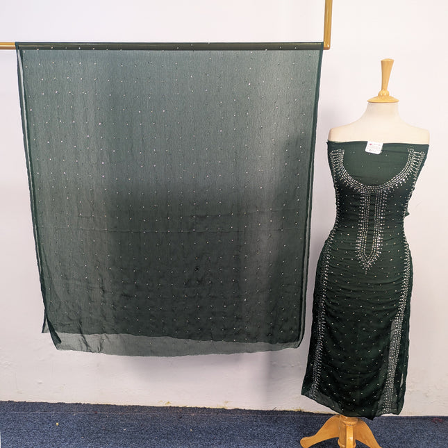 Fancy Crinkle Chiffon with Gala Style Mukesh Work 2Pc Unstitched