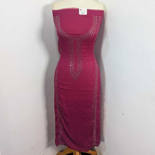 Fancy Crinkle Chiffon with Gala Style Mukesh Work 2Pc Unstitched