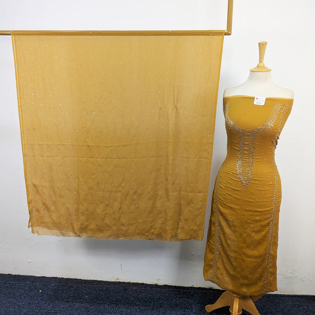Fancy Crinkle Chiffon with Gala Style Mukesh Work 2Pc Unstitched