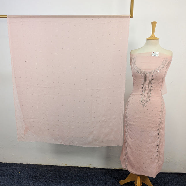 Fancy Crinkle Chiffon with Gala Style Mukesh Work 2Pc Unstitched
