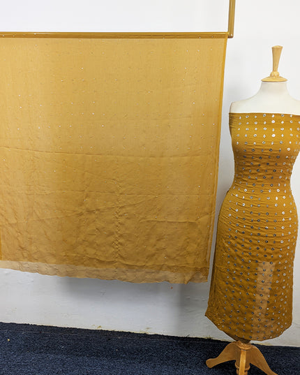 Handmade Mukesh Work Crinkle Chiffon Shirt Dupatta 2Pc Unstitched