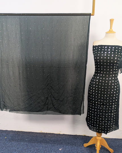 Handmade Mukesh Work Crinkle Chiffon Shirt Dupatta 2Pc Unstitched