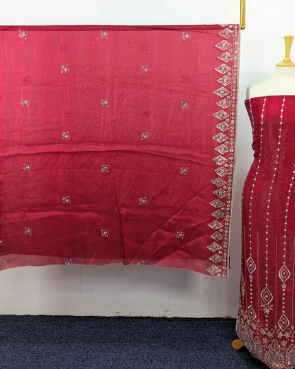 Fancy Silk with Cut Dana Work 2PC Unstitched