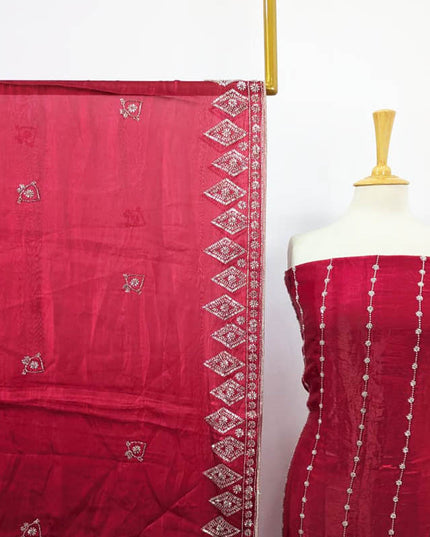 Fancy Silk with Cut Dana Work 2PC Unstitched