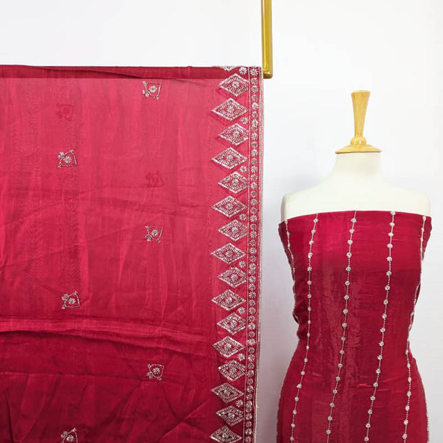 Fancy Silk with Cut Dana Work 2PC Unstitched