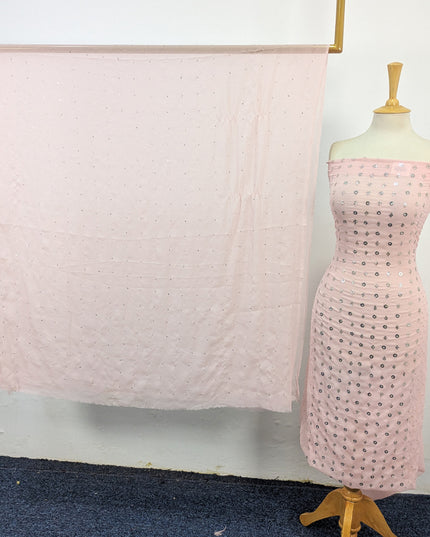 Handmade Mukesh Work Crinkle Chiffon Shirt Dupatta 2Pc Unstitched