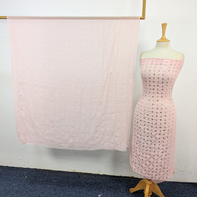 Handmade Mukesh Work Crinkle Chiffon Shirt Dupatta 2Pc Unstitched