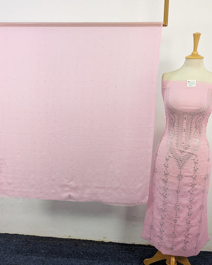 Crinkle Chiffon with Heavy Mukesh Work 2Pc Unstitched