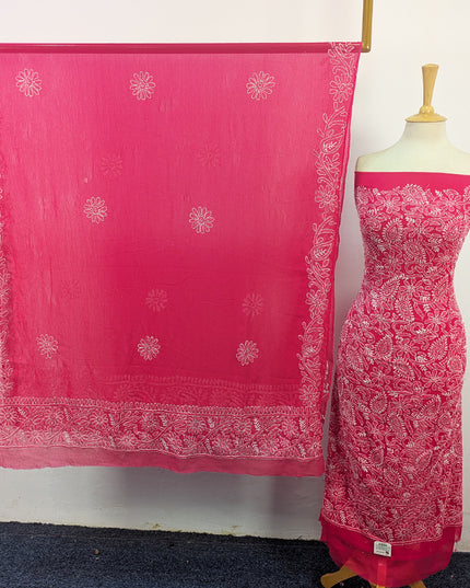 Handmade Full Jaal Chikankari Work Crinkle Chiffon 2Pc Unstitched
