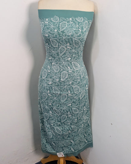 Handmade Full Jaal Chikankari Work Crinkle Chiffon 2Pc Unstitched