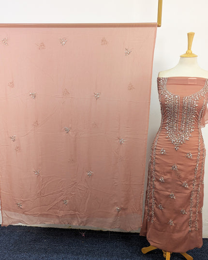 Crinkle Chiffon with Handmade Gala Style Gotta Work 2Pc Unstitched