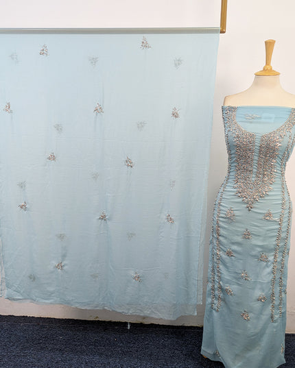 Crinkle Chiffon with Handmade Gala Style Gotta Work 2Pc Unstitched