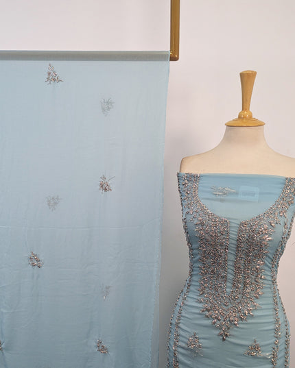 Crinkle Chiffon with Handmade Gala Style Gotta Work 2Pc Unstitched