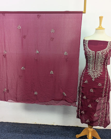 Crinkle Chiffon with Handmade Gala Style Gotta Work 2Pc Unstitched