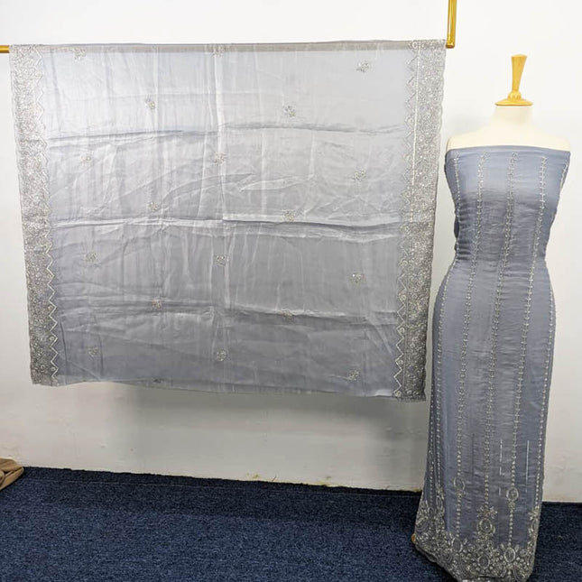 Fancy Silk with Cut Dana Work 2PC Unstitched