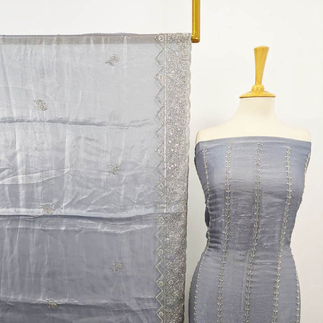 Fancy Silk with Cut Dana Work 2PC Unstitched