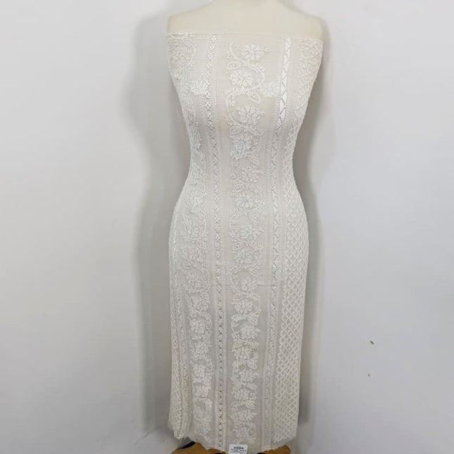 Pure Handmade China Crinkle with Tarkashi Shadow Work (Dyeable in All Colors)