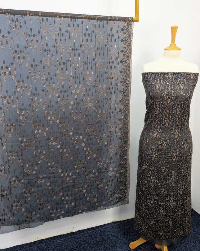Fancy Chiffon With Tilla & Sitara Work Full Jaal Shirt & Dupatta
