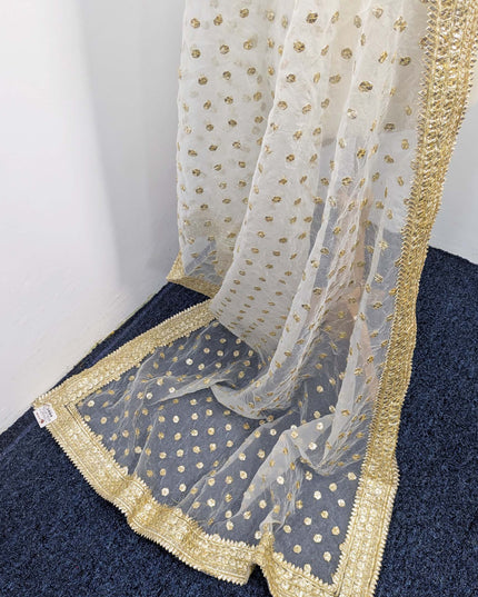 Pakistani Handmade Special Heavy Akhort (Walnut) Style Gotta Work On Organza Dupatta