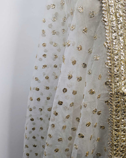 Pakistani Handmade Special Heavy Akhort (Walnut) Style Gotta Work On Organza Dupatta