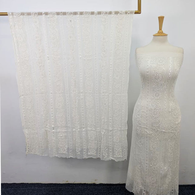 Fancy Handmade Pure Dyeable China Crinkle with Tarkashi + Shadow Work 2PC